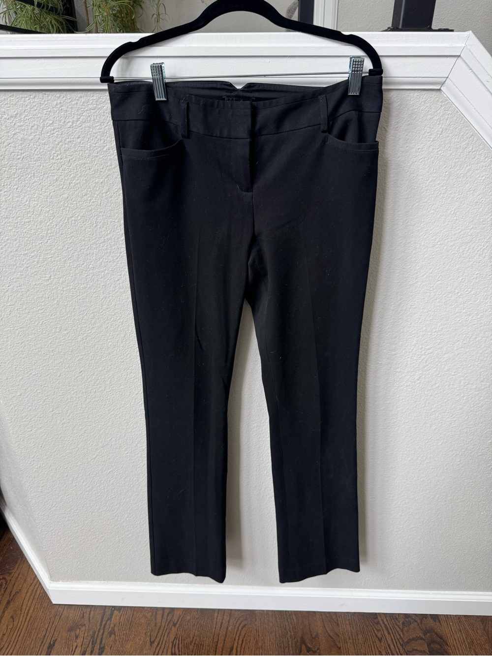 Express Black Straight-Leg Ponte Pants